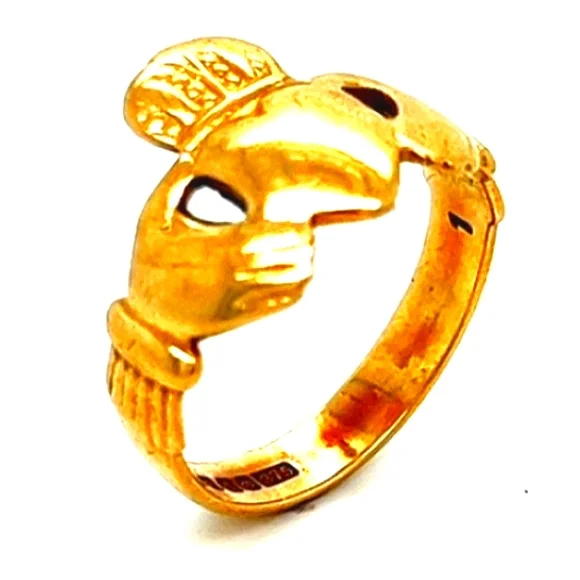 Irish Claddagh Ring Authentic 9K Yellow Gold Ring. - Picture 3 of 3